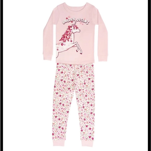 Girls Member’s Mark 4 Piece Cotton Snug Fit Pajamas Size 8 - Picture 2 of 3